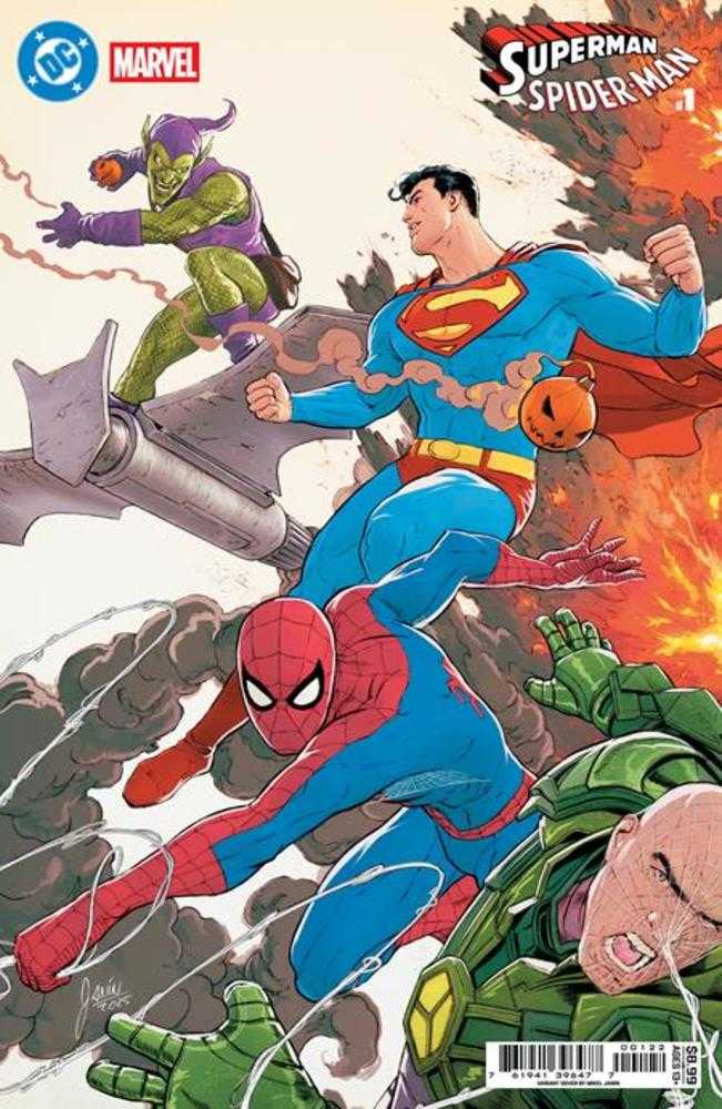 DC MARVEL SUPERMAN SPIDER-MAN #1 (ONE SHOT) COVER J MIKEL JANIN SUPERMAN & SPIDER-MAN VS LEX LUTHOR & GREEN GOBLIN CARD STOCK VARIANT