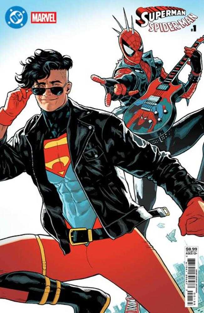 DC/MARVEL: SUPERMAN/SPIDER-MAN #1 (ONE SHOT) COVER U JEFF SPOKES SUPERBOY 90 S & SPIDER PUNK CARD STOCK VARIANT